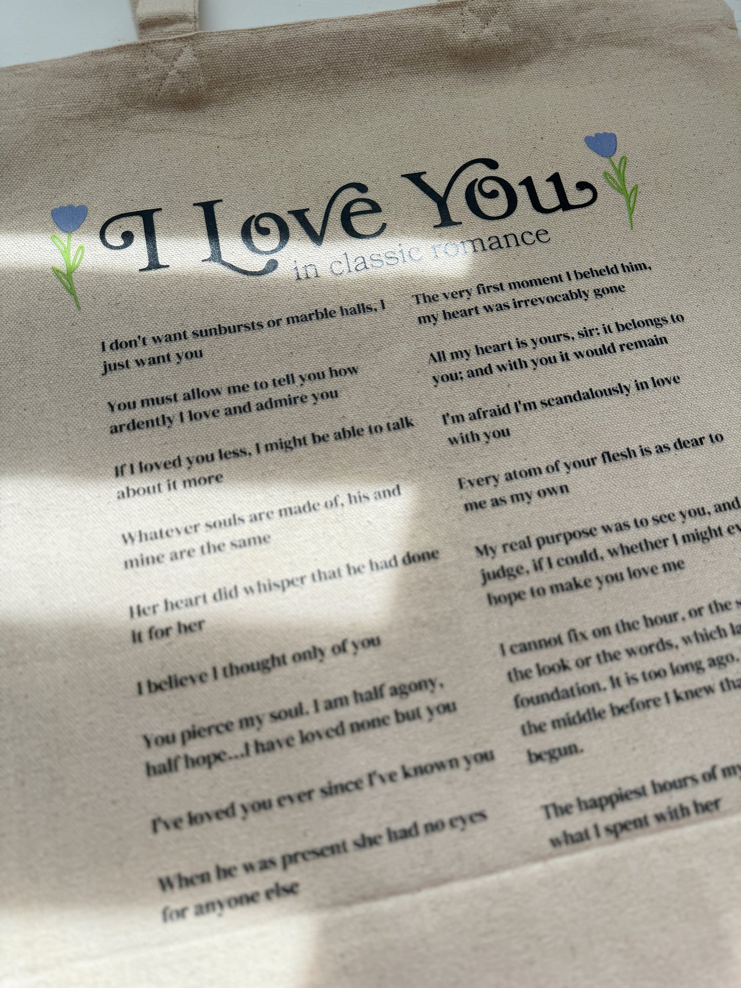 "I Love You" Quote Tote Bag