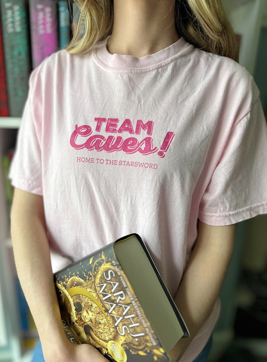 "Team Caves" T-shirt (in blossom)