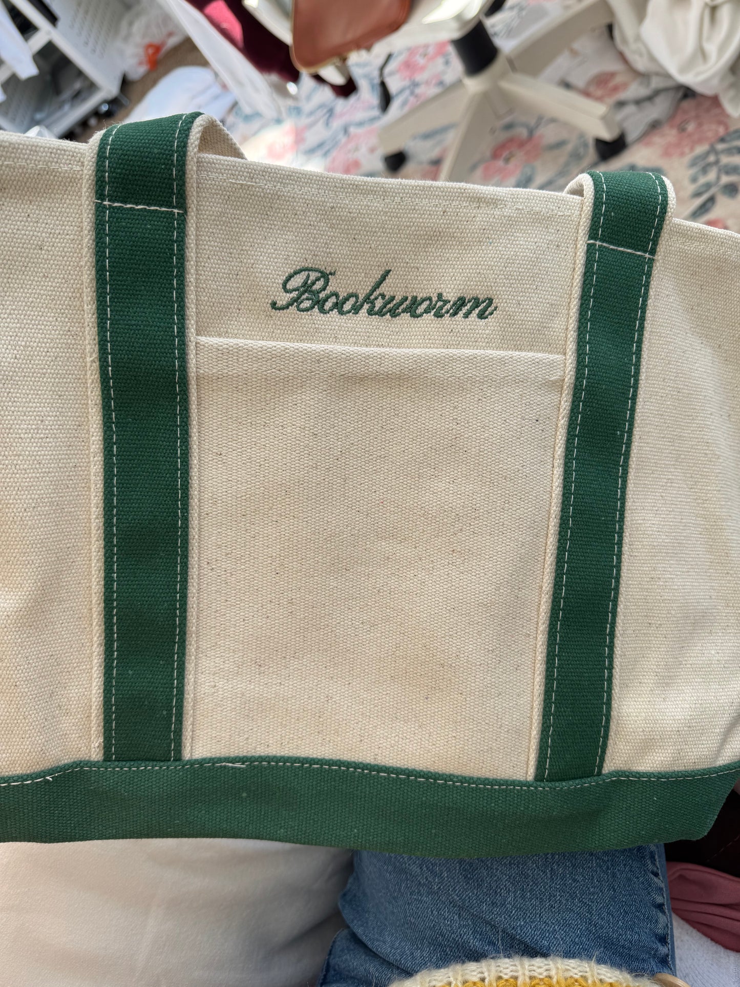 IMPERFECT Green Bookworm Book Bag